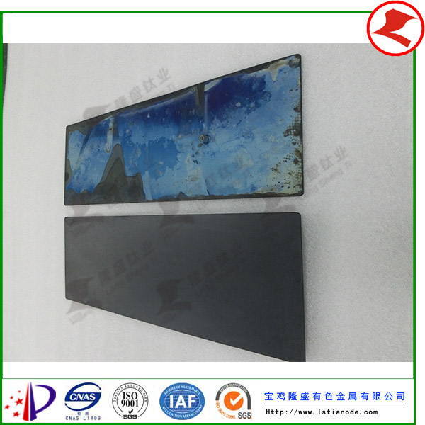 Titanium anode for electroplating plant