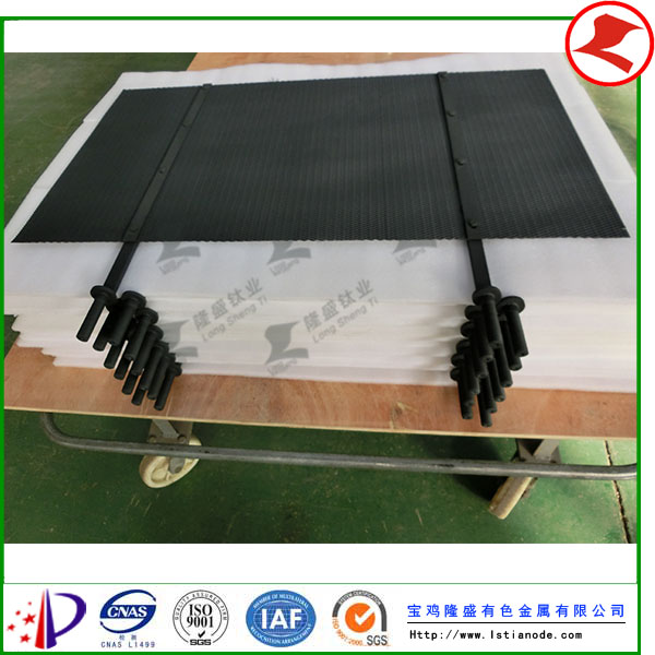 Titanium anode net for water electrolysis is delivered to cu