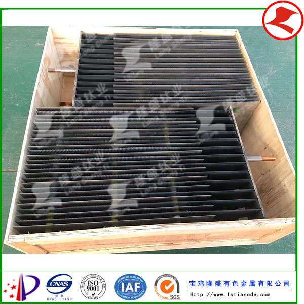 Titanium anode assemblies for sewage treatment have been shi